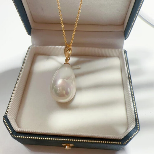 Drop-shaped pearl pendant South Sea mother-of-pearl large imitation white colorful silver gold-plated retro fashion white colorful