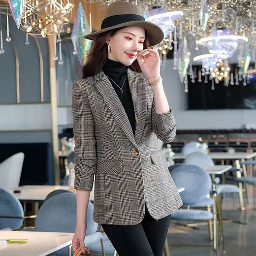 Luo Meng 2025 Spring and Autumn New Style Waist Fit Suit Jacket Design Niche Slim Casual Suit Women's Fashion Blue-1 234 Styles XL Recommended 100-110 Jin Jin equals 0.5 kg