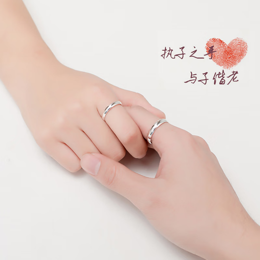 DRPT950 Platinum Pair Ring Platinum Couple Gift for Boy and Girlfriend on Valentine's Day, Birthday and Anniversary. Single Men's Ring Engraving Defaults to Live and Closed Contact