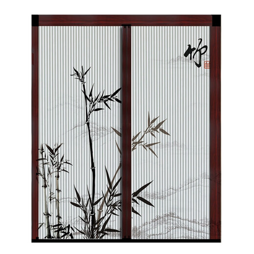 Pupan Chinese sliding door living room balcony partition invisible folding door without punching honeycomb sliding door hollow can be customized A9276 border white