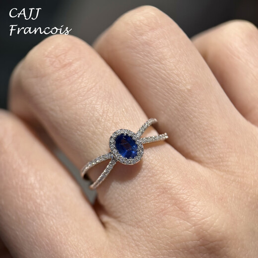 CAJJ Francois 0.56 carat sapphire ring, 925 silver, natural colored gemstone, daily commuting, gift giving, proposal, Hong Kong 13#
