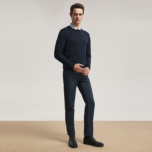 雅戈尔（YOUNGOR）牛仔裤男特殊后整理工艺斜纹外观柔软手感上身体感舒适2025新品 蓝色VCXZ319923HWY 33 175/82A （2尺5）84cm