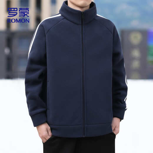 Romon Jacket Men's Autumn and Winter Casual Versatile Warm Windproof Polar Fleece Jacket Men's Dad Clothing 8868 Green XL