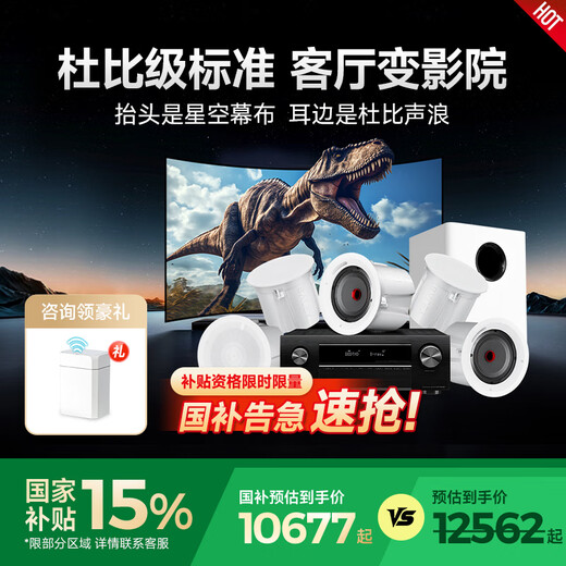 八雷（BALEY） 家庭影院音响天龙功放套装家用客厅电视投影环绕音重低音箱吸顶音响嵌入式蓝牙吸顶音箱 16【天龙5.2功放+J6×5+低音炮】全套