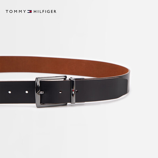 
TOMMY HILFIGER [Double-sided] Men's retro pin buckle leather business casual belt belt AM0AM12053 Black brown GB8 105cm