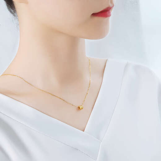 Slightly fashionable gold necklace for women, k gold pendant, 5g craftsmanship, 18K set chain, fine rose gold clavicle chain, upgraded to 18k hard gold yellow one