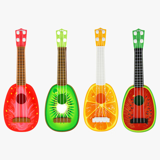 
Jingjia children's guitar ukulele cartoon fruit instrument small guitar boy and girl 3-6 years old kindergarten early education toys Large orange [English window box] 180g