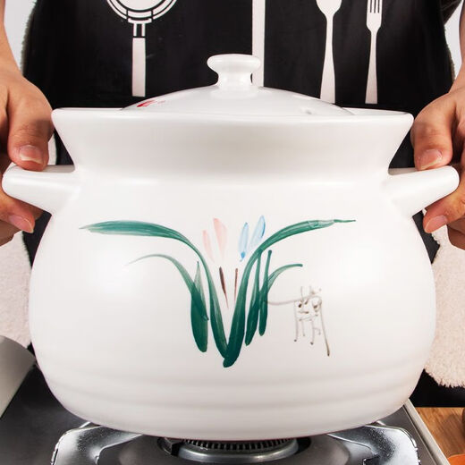 
Duoli ceramic casserole household large capacity two-pack thickened casserole for open flame direct gas special ceramic clay pot. White cover loss-making model single 1098ml
