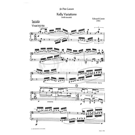 科维 凯莉变奏曲 钢琴独奏 德国朔特原版进口乐谱书 Edward Cowie Kelly Variations for piano ED12129