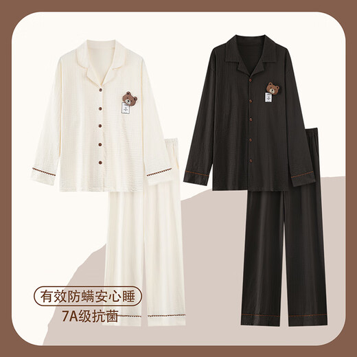 
Delia couple pajamas for women in autumn and winter pure cotton 2025 new long-sleeved cartoon men can wear home clothes spring suit for men 25036 L women (recommended 100-120 Jin [Jin equals 0.5 kg])