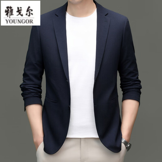 CEO雅戈尔高端西服男春季新款商务休闲小西装外套纯色单西上衣外套男 6630咖色 L 175