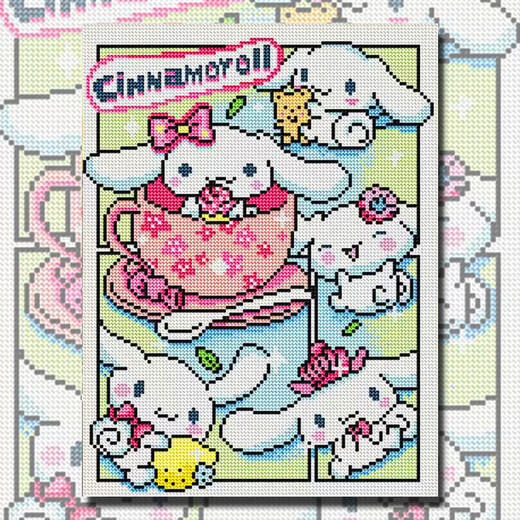 
Xiao Jiejiang chose Kulomi diamond painting cartoon collection DIY handmade self-adhesive diamonds to send best friends and couples high-value gifts to decorate paintings X11164 White frame + 30% more diamonds + double tool] Canvas 4
