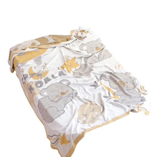 Wen Yijia Newborn Children's Gauze Bamboo Fiber Cooling Blanket Thin Baby Cover Blanket Ice Silk Cooling Baby Towel Quilt Kindergarten (Class A Cold Blanket) 120*150cm (Children's Bamboo Fiber)