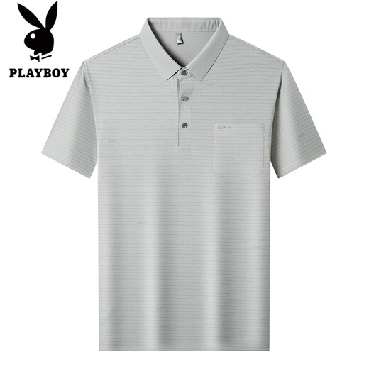 Camiseta de manga corta de seda de hilo de alta gama de Playboy de alta gama 2025 Summer Fino Estilo delgado y moderno Camisa de polo transpirable sin aliento rojo-15286 M 165
