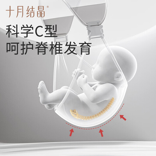 十月结晶婴儿背带新生宝宝外出前抱式婴幼儿横抱抱娃神器解放双手 希岚粉 1个