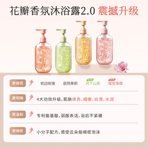 Half an acre of flower fields Reba's same petal amino acid fragrance shower gel with long-lasting fragrance cleansing and moisturizing shower lotion for men and women