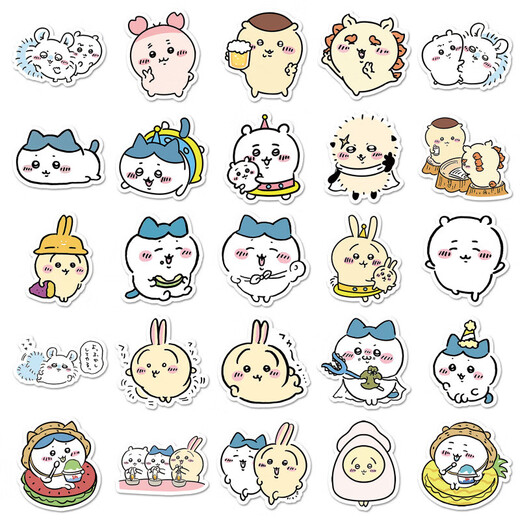 51 Chiikawa stickers cartoon cute Japanese cartoon peripheral gum mobile phone hand account water cup cross-border stickers wholesale Brand cultural and creative 51 Chiikawa-1319X