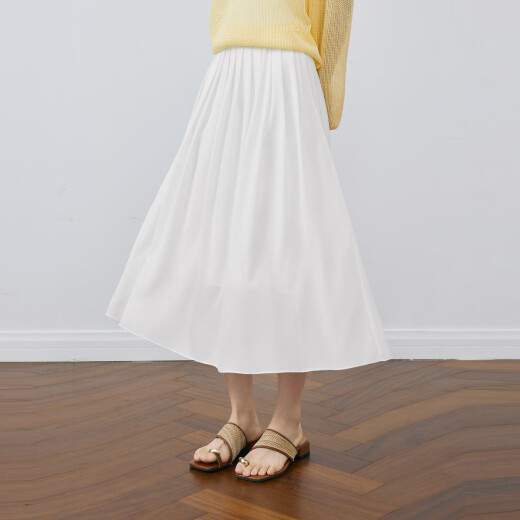 
Shifanli ('SEIFINI) Shifanli white French romantic A-line skirt 2025 summer new style navy blue popular slim and gentle fairy skirt white long skirt M