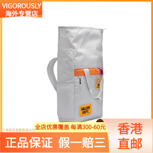 NIKE [customized bag] Shanyu Xiaohua Niche cute pattern Fashionable and versatile fabric Backpack Light silver gray