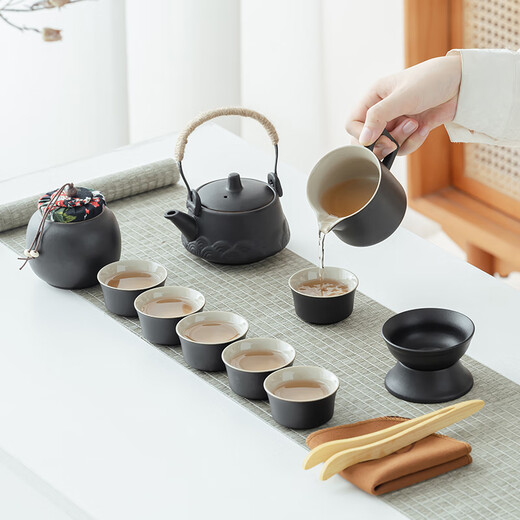 Zhai Leisure Tea Set Home Office Tea Tray Living Room Tea Table Kung Fu Ceramic Teacup Teapot Tea Rhyme 12 Heads