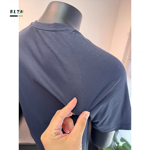 RLZN deep sea blue ice silk quick-drying t-shirt men's summer cool breathable running sports cycling jersey thin sweat-absorbent half-sleeve gray L suitable for 120-135Jin Jin equals 0.5 kg