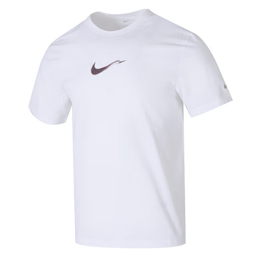 耐克（NIKE）冰丝凉爽短袖男装夏季小勾子圆领宽松透气快干运动服学生T恤上衣 HV4882-100 175 L //92A