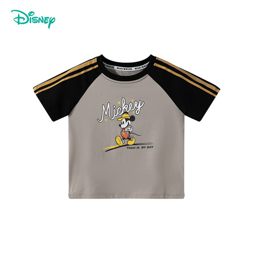 迪士尼（Disney）童装男童T恤迪士尼宝宝系列卡通舒适透气短袖T恤 212S1502紫底米 110
