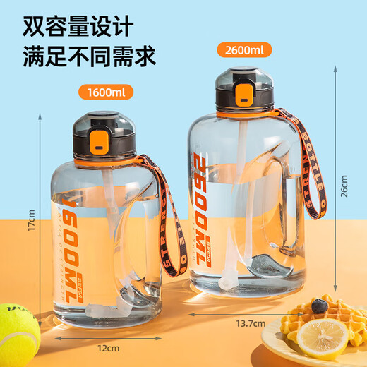 Fuguang Plastic Cup Ton Cup Bucket Large Capacity Water Cup Tritan Material Straw Cup Outdoor Sports Portable Cup 1600ML