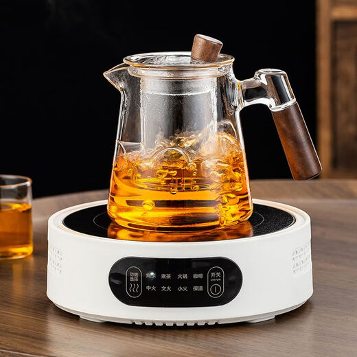 Meditation pot 600ml open flame electric ceramic stove charcoal fire heatable thickened glass high temperature resistant household glass transparent side handle pot 600ml