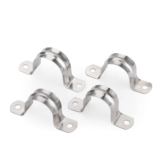 Platinum 304 stainless steel pipe clamp, horse clamp bracket, pipe buckle, hose clamp, water pipe clamp, U-shaped pipe clamp, hoop M25 (20 pcs)