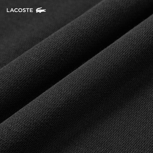 LACOSTE crocodile français hommes et femmes même style 25 automne et hiver nouvelle mode sweat-shirt à demi-zip | SH2735 031/noir M
