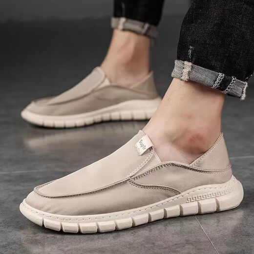 Zapatos de tela de verano huilirui zapatos para hombres transpirables zapatos perezosos zapatos casuales versátiles para hombres s9901 negro 41