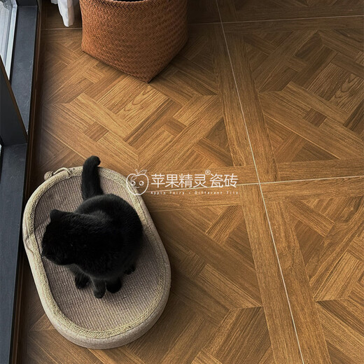 苹果精灵凡尔赛拼花木纹砖600x600全瓷白胚客餐厅卧室地砖防滑仿实木地板 6623模具田字格·全瓷·3C附录G 600x600