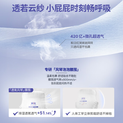 露安适（Lelch）柔护羽柔裤mini学走裤XL码18片（日用）婴儿尿不湿干爽透气