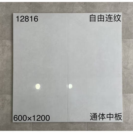 倪之尔定制客厅地板砖佛山600X1200白色灰色通体大理石地砖防滑耐磨大板 12809 600x1200mm