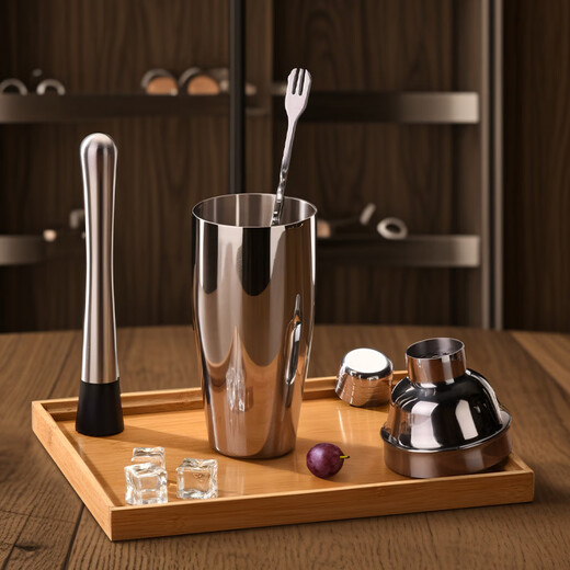 CLITON304 stainless steel cocktail mixer, milk tea shop hand-made lemon artifact cocktail hand-shake shaker cup and pot 4-piece set