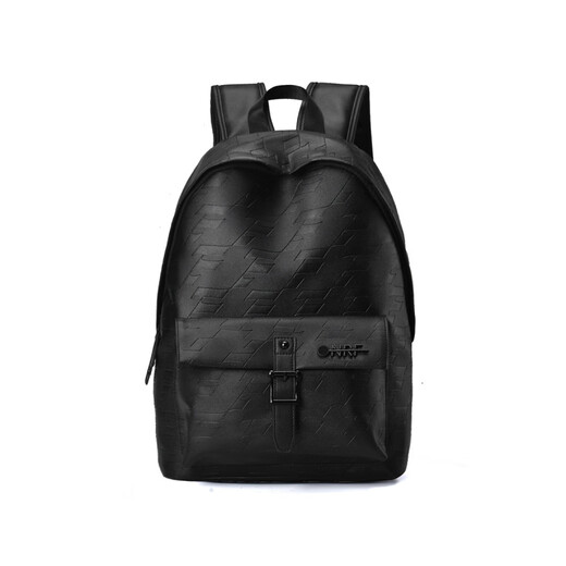 ONRF双肩包男士大容量时尚百搭书包新款背包女旅行休闲电脑包皮质 黑色F1049