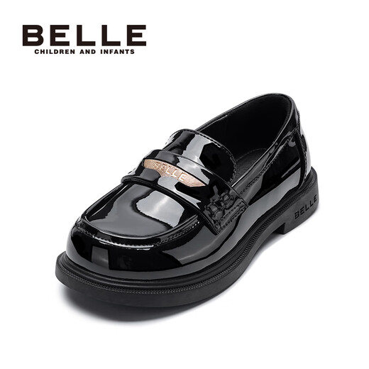 Zapatos Belle para niños, zapatos de cuero negro para niñas, mocasines de estilo nuevo británico de otoño 2025, zapatos de moda para niños, negro 36