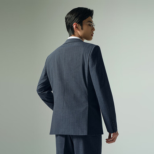 Lilang Suit de tres piezas Pierras plegadas para hombres Traje 25 Vestido formal de otoño azul oscuro 2xl 180/92a
