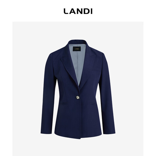 LANDI Intelligent Commuting Purple Blue Simple High-end Slim Fit Suit Jacket Women 2025 Autumn New Product Purple Blue L