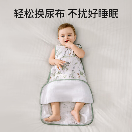 Ouyun Bambus Baumwollweste Schlaf Baby Spring und Sommer Baby Schlafsack Antibakteriell vier 2 Corgi Porträt 80*48