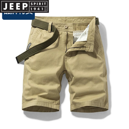 JEEP SPIRIT品牌优选军绿色工装短裤男士夏季潮牌宽松美式纯棉休闲五分裤全棉 17152灰色 (无腰带) 28 2尺1(90-100斤)