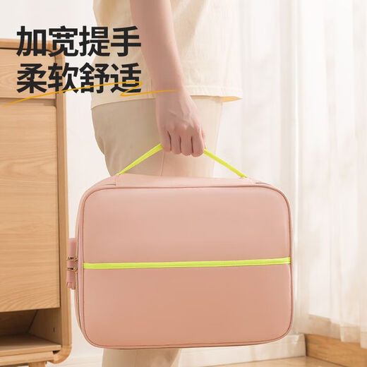 Gray Duck (None) New Certificate Storage Bag Family Passport Document Storage Box Large Capacity Contrast Color Portable Travel Card Case Storage Bag Gray Three-layer Lock [35x26x11cm]
