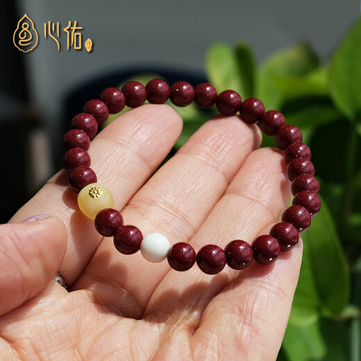 Xinyou Natural Beeswax Single Beads Loose Beads Old Type Bucket Beads Single 24K Gold Label Star and Moon Monkey Head Bracelet with Beads DIY Accessories 24K Gold Label Old Type Bucket About 10mm Wide Single Bead