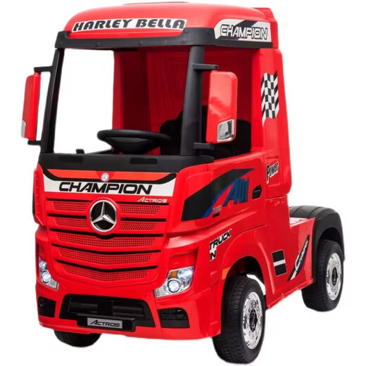 Mercedes-Benz Camión Head Vehículo eléctrico para niños Vehículo eléctrico de cuatro ruedas CAR REMOLO CARRO LA GRANDE CAMIÓN CAMIÓN EXPRESE CAR TOYO CAR BLANCO + [Remolque extraíble] + tracción en las cuatro ruedas Garantía de vida útil grande Seguro de envío