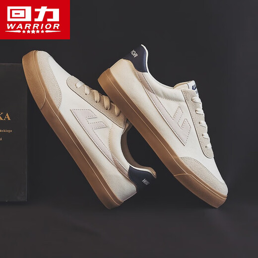 回力（Warrior）帆布鞋男鞋情侣透气休闲鞋子春夏舒适百搭运动板鞋 B331 米灰 41
