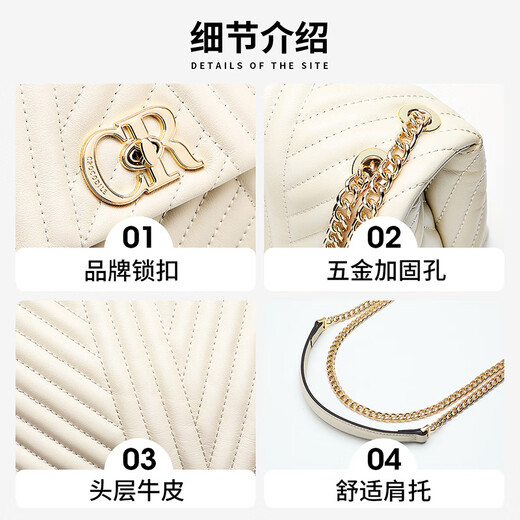 Crocodile Shirt Chinese Valentine's Day Gift Fashion Cowhide One-Shoulder Women's Bag High-end Women's Crossbody Bag Versatile Chain Bag Blanch