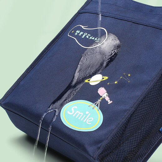 A4 Tutorial Einkaufstasche doppelt eingedickte Doppelschicht Oxford Canvas File Beuteltasche Wasserdichte Auskleidung mit Wasserbecher klein 7371 Große Doppelschichtspeicher Morandi Gray