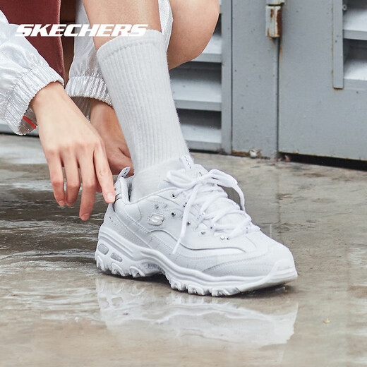 斯凯奇（Skechers）女鞋25熊猫鞋厚底增高时尚白色老爹鞋女鞋小白鞋11979 11979-WSL白色 35