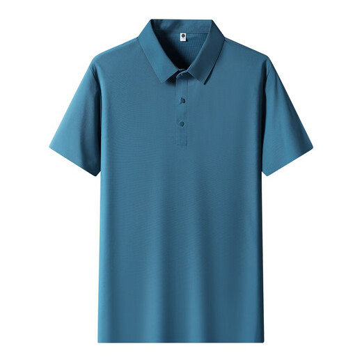 LEE KIDS men's T-shirt summer ice silk POLO shirt collar sports summer lapel short-sleeved men's T-shirt quick-drying polo shirt 12358 black M